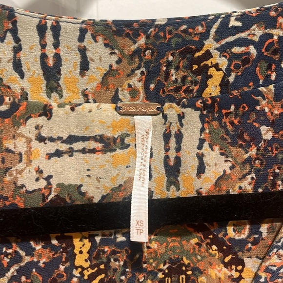 Free People Darcy Super V-neck Orange Blue Boho Sleeveless Anthro Tapestry - Picture 3 of 10